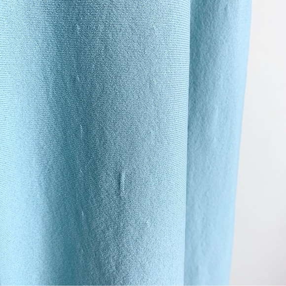 Scanlan Theodore Crepe Knit Square Neck Dress (Sz XS) Midi Light Blue Aqua - Picture 15 of 16